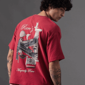 Men Graphic Printed Round Neck Cotton Oversized T-shirt